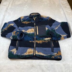 Horizon Bass Creek Outfitters Mens Large Mountain Landscape Sherpa Fleece Jacket